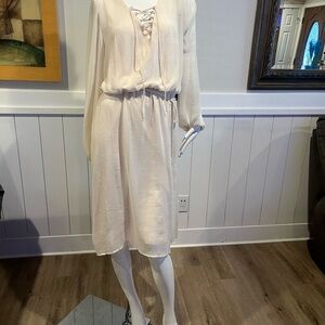 Soho Apparel Cream Long Sleeve Dress